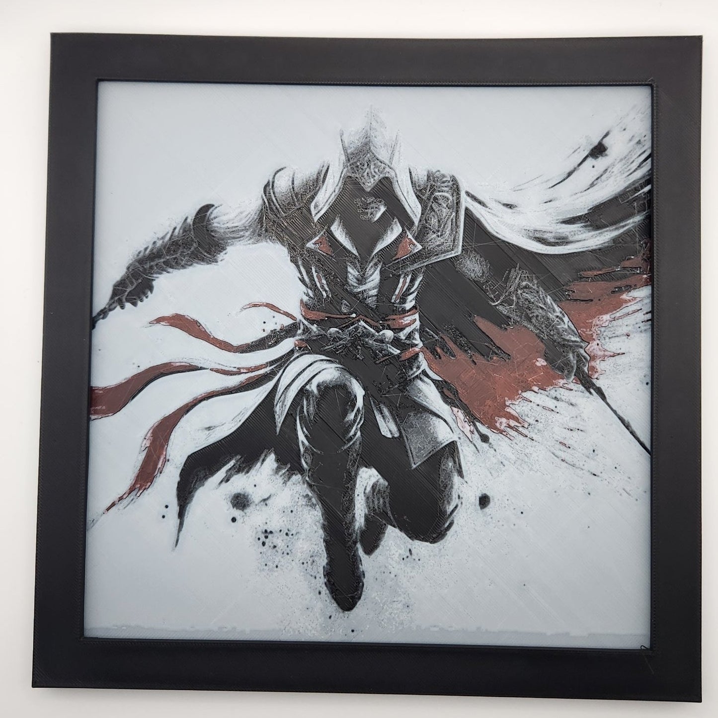 Ezio from assassin creed leaping with frame