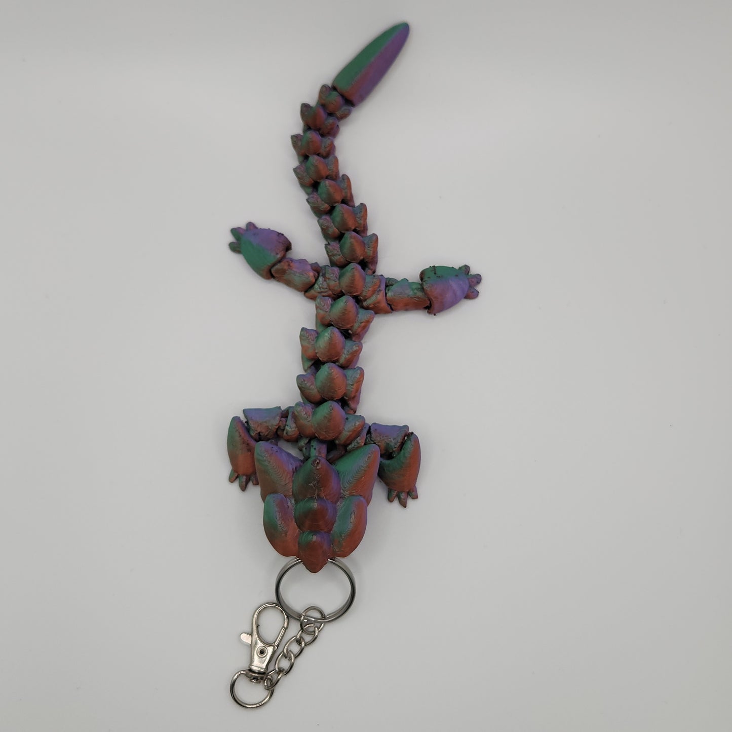 Flexi Dragon Key Ring - Purple, red and Green